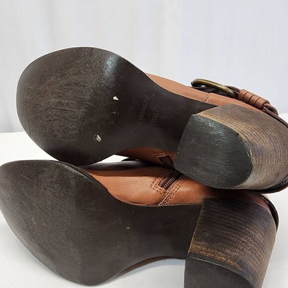 Steven By Steve Madden Women Sz 6.5 Brown Leather Buckle Ankle Fashion Boot Boot - Picture 9 of 11